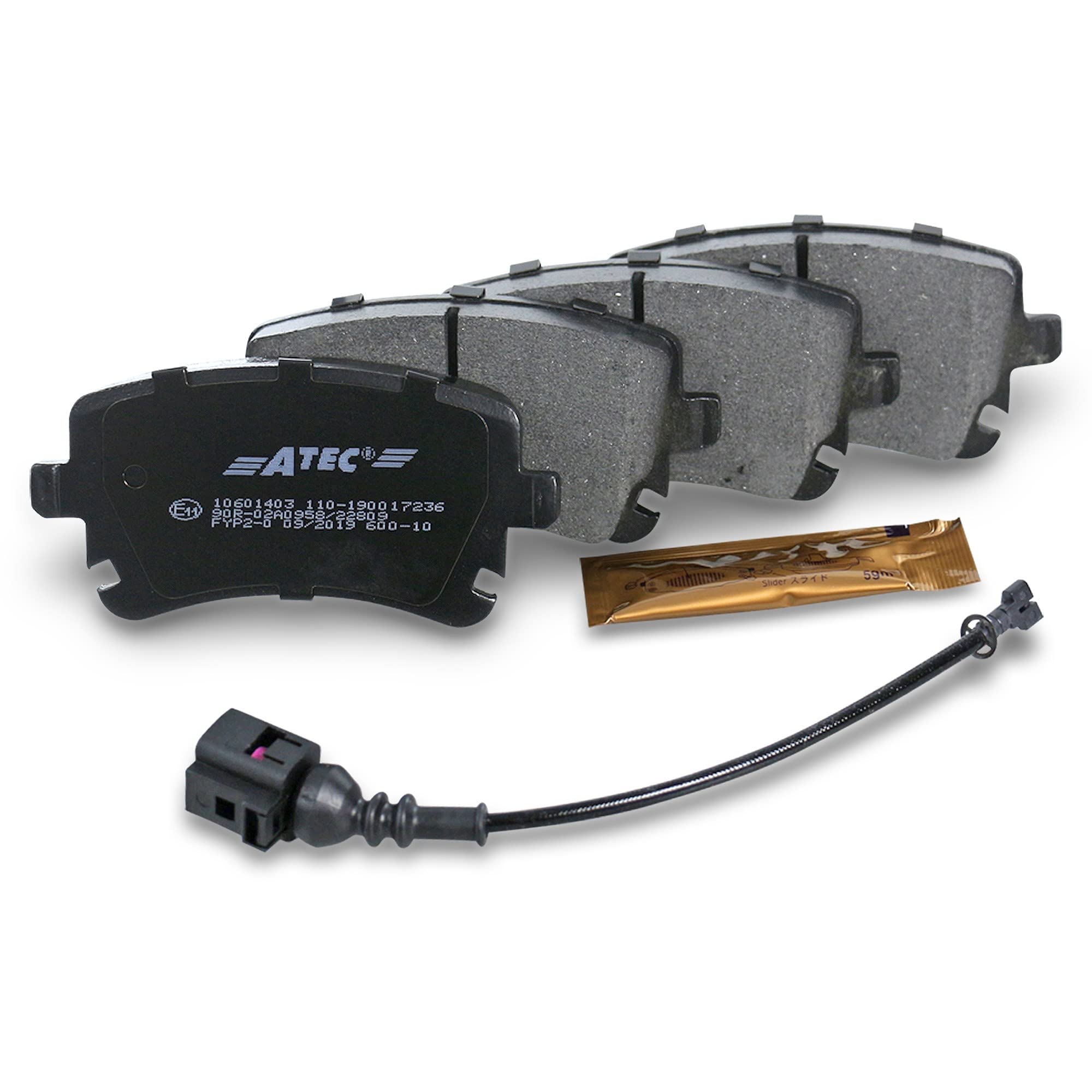 ATEC GERMANY Juego de freno trasero incl. discos de freno Ø mm ventilados + pastillas de freno y pinza de freno trasero Compatible con VW MULTIVAN T5, T6 TRANSPORTER T5, T6, CARAVELLE T6