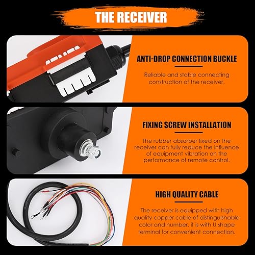 Miniatura 7 de NEWTRY Control remoto de grúa inalámbrica, 8 botones de 24 V, 2 transmisores, canal industrial, elevador eléctrico, receptor de interruptor de radio