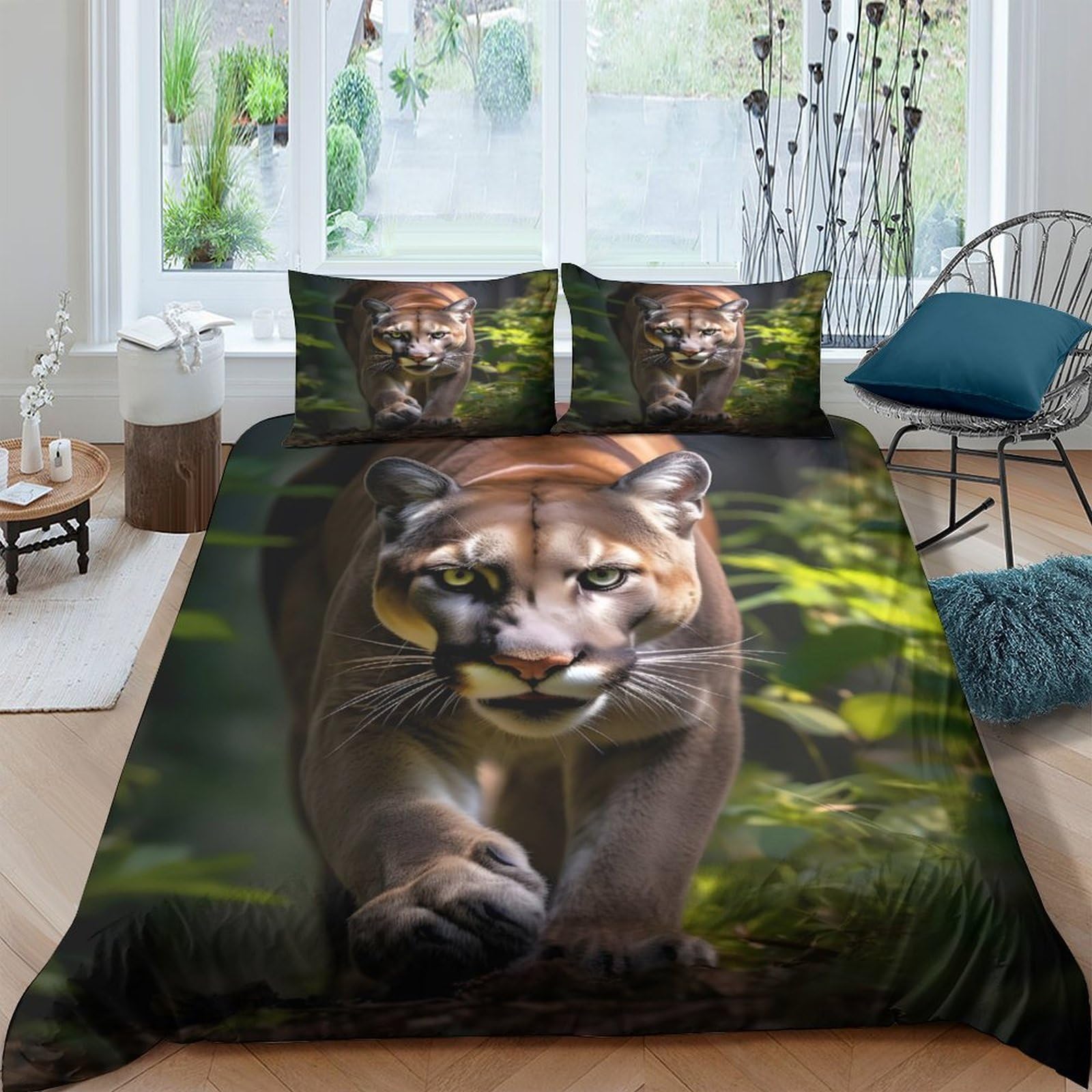 Ctjqhvkz Style-6 3D Printed Wild Panther Fitted Sheet Microfiber Soft Breathable Jungle Animal Bed Cover For Bedroom Guest Room Decor Single（135X200cm）