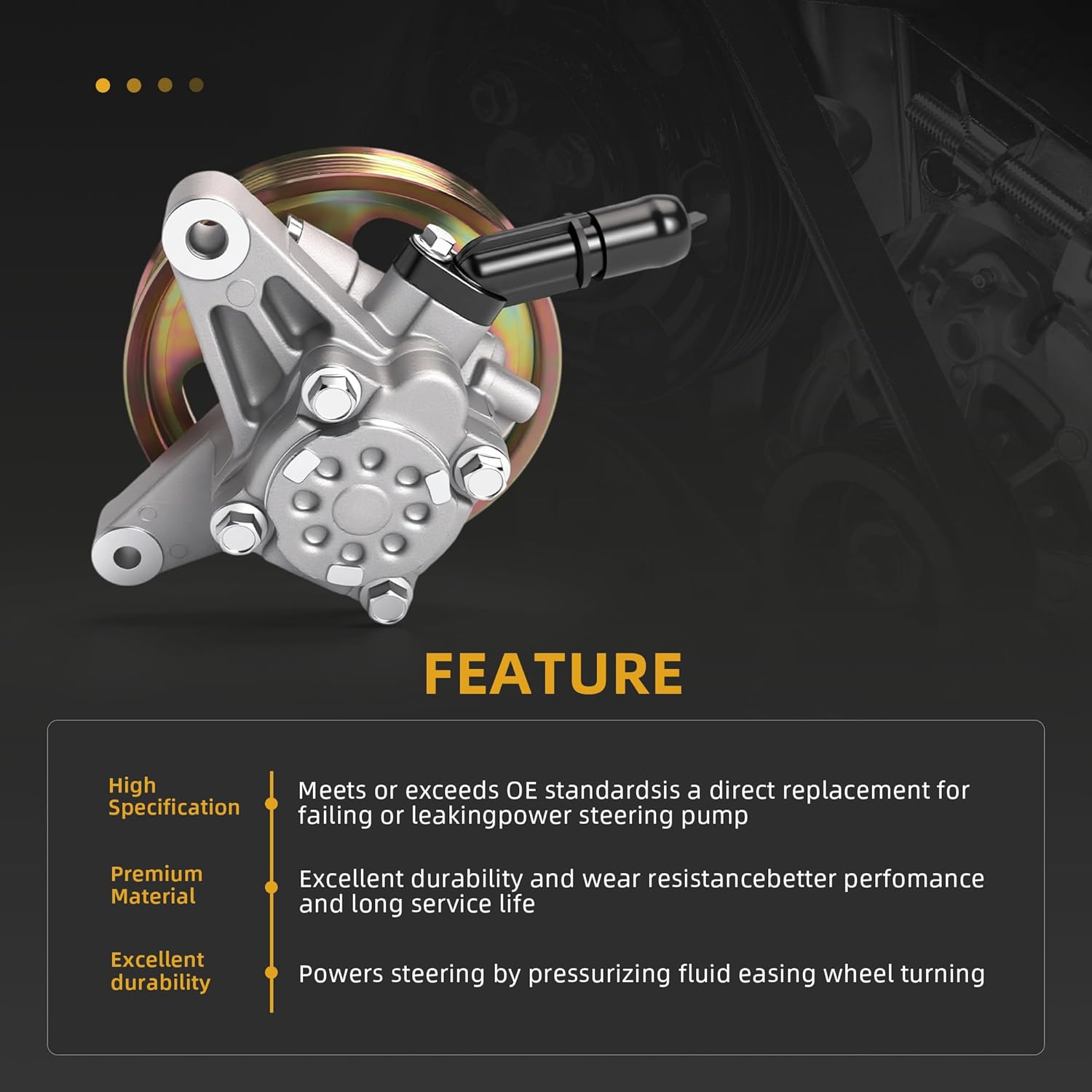 21-5193 Power Steering Pump with Pulley, for Honda Ridgeline RT/RTL/RTS/RTX/LX/DX/EX-L V6 3.5L 06-11,OE# 215193 56110-RJE-A01 56110-RJE-A01
