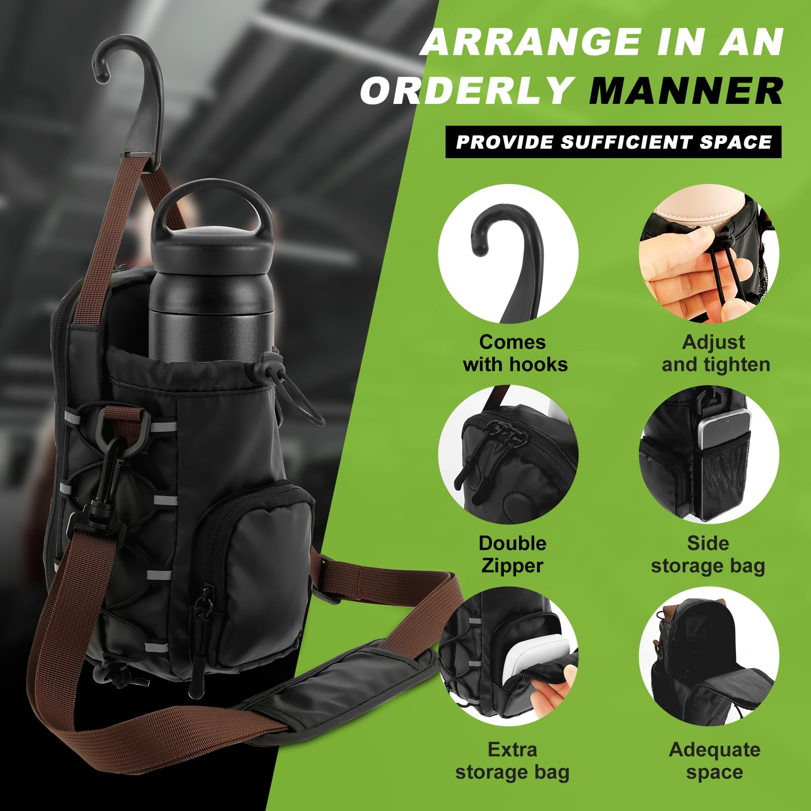 Sac Magnétique De Sport – Aimants Néodyme, Hypalon Étanche, Sangle Amovible, Pour Bouteille 1,5L, Fitness Et Randonnée