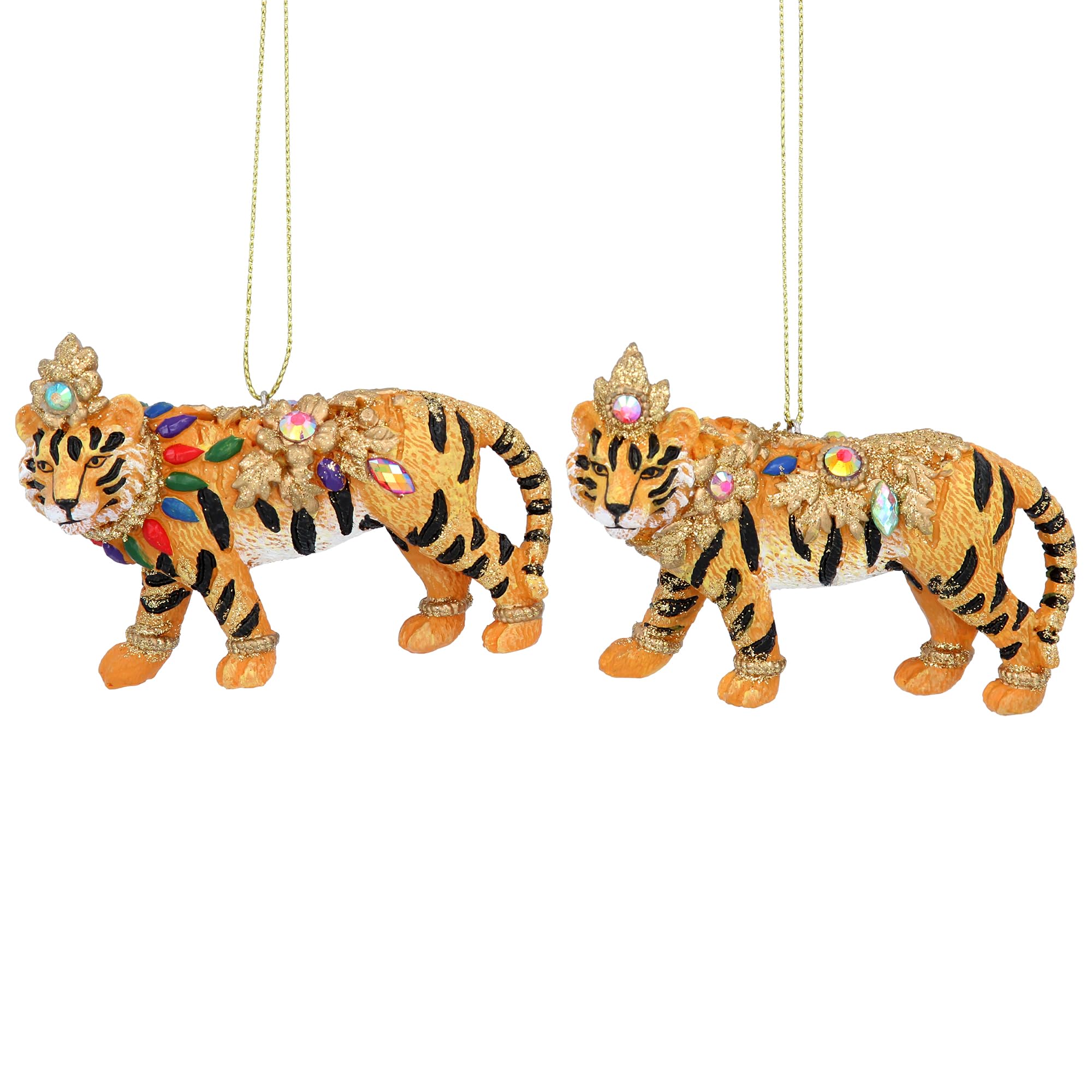 Gisela Graham Resin Jeweled Cheetah Decoratiom 9Cm Set Of 2 Assorted Designs