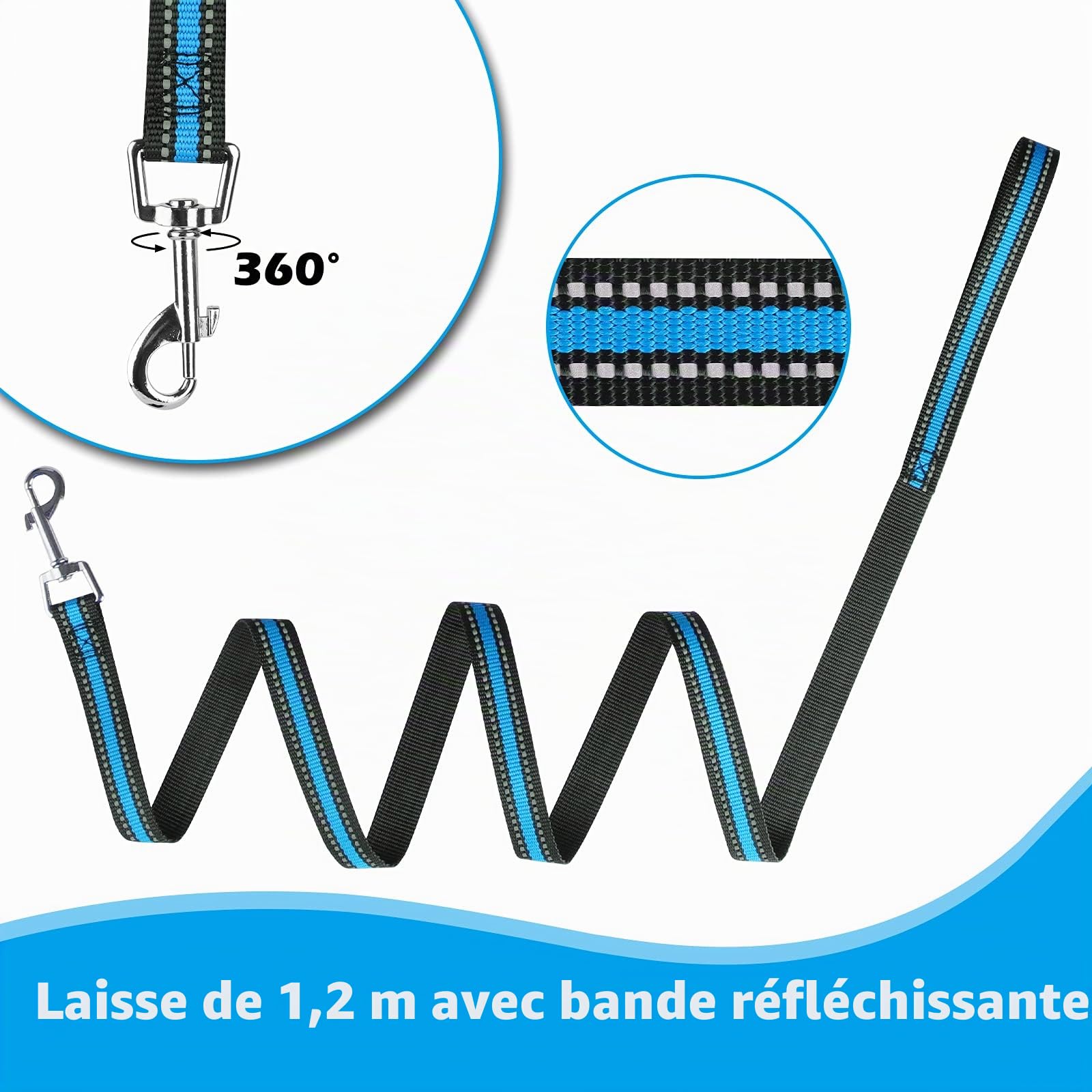 Harnais Chien, Harnais Anti Traction pour Chien, Harnais Chien Anti Traction Réfléchissant, avec Laisse pour Chien, pour Entraînement en Plein Air