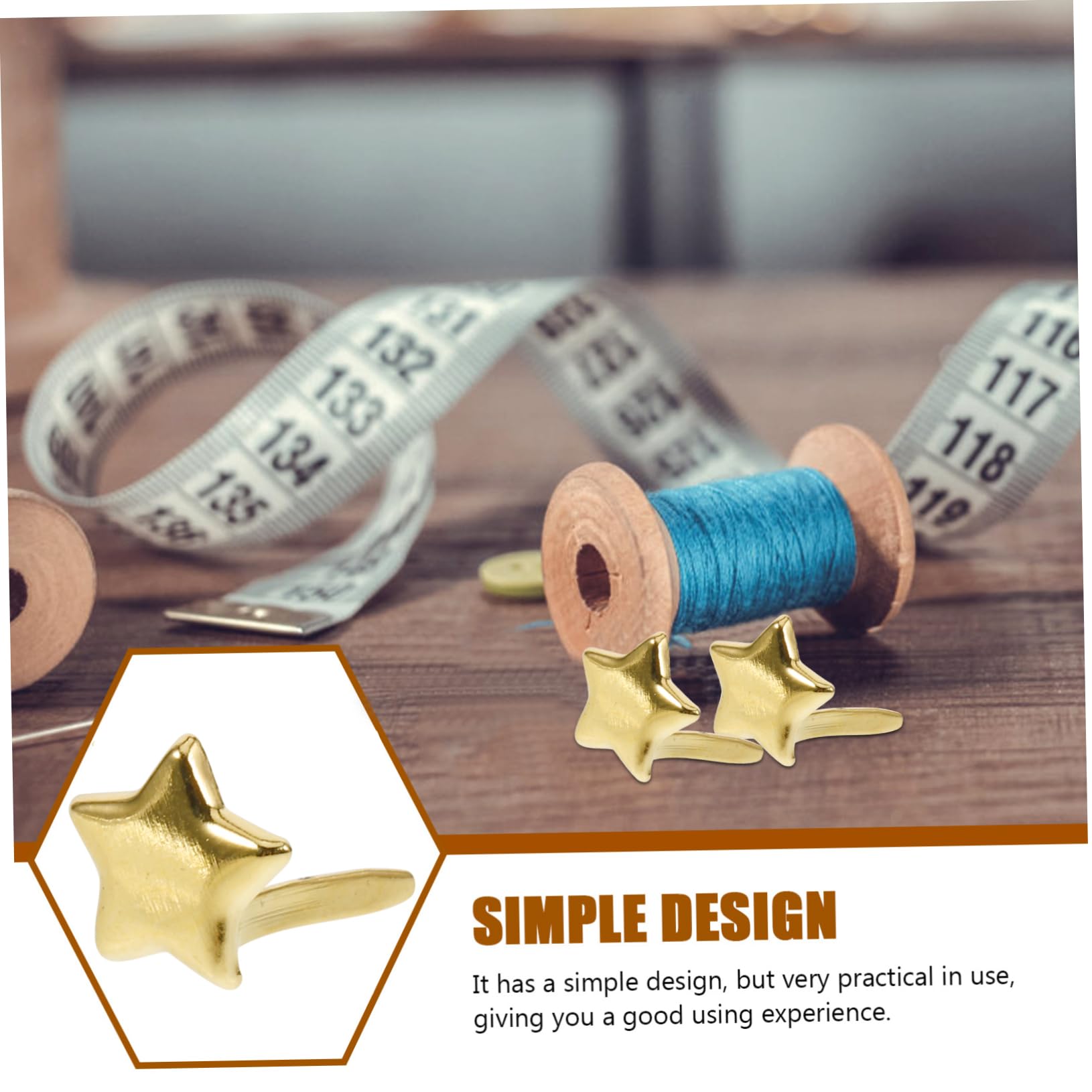 ARTIBETTER 100pcs Colored Nails Paper Brads Fastener Craft Brads Fasteners Clips Dressmaking Rivets Paper Fasteners Dressmaking Studs Pins Brads Crafting Haberdashery Sew Golden Metal