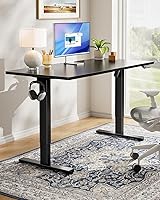 Vista 2 de HUANUO - Escritorio eléctrico de pie, 122 x 76 cm de una pieza, escritorio de altura ajustable para computadora, 4 configuraciones de memoria