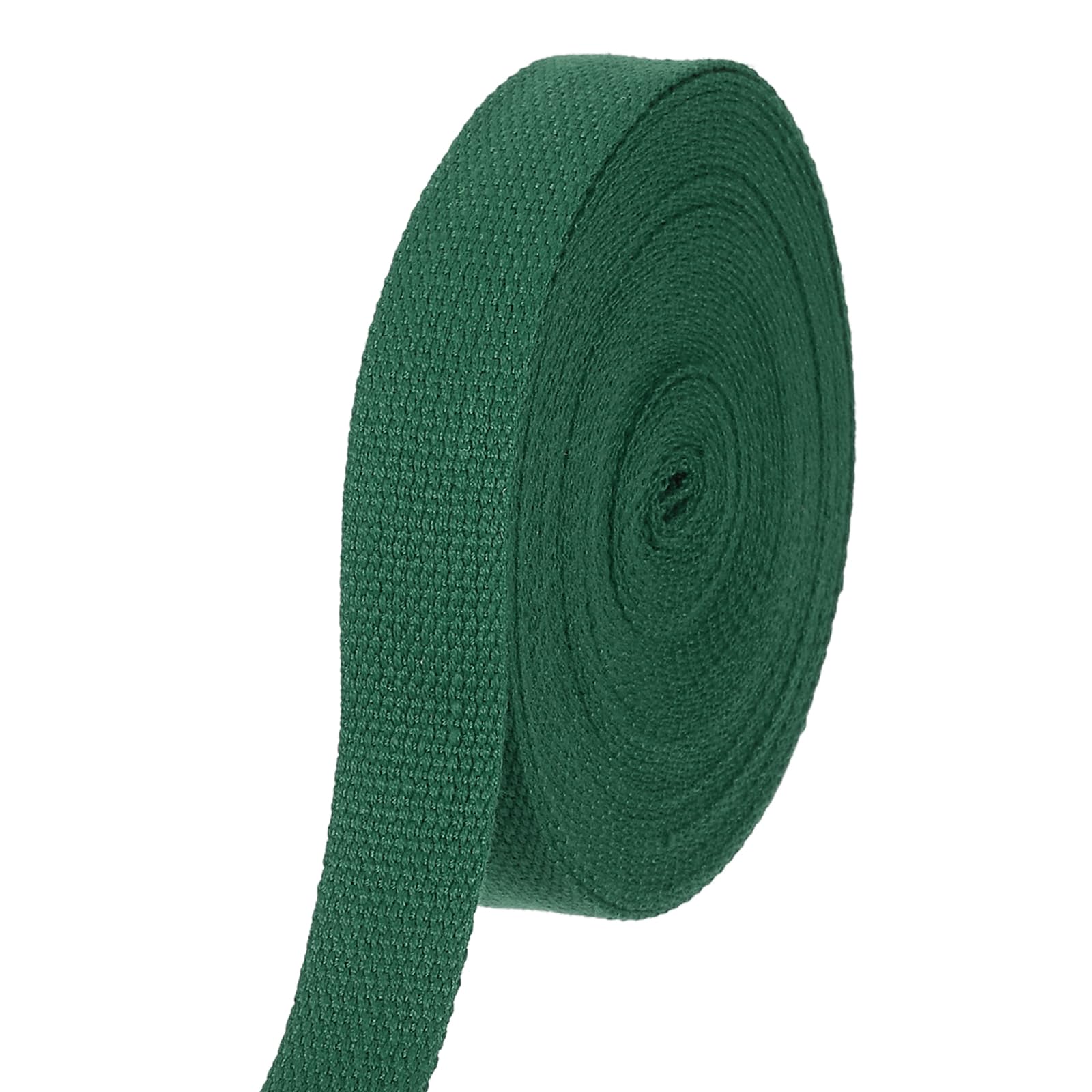 sourcing map Cotton Webbing 1 Inch 11 Yard Polyester Cotton Weave Webbing Strap Twill Tape Ribbon for Arts and Crafts Webbing Tote Bag Handles Cloth Belt Making Outdoor Supplies, Dark Green