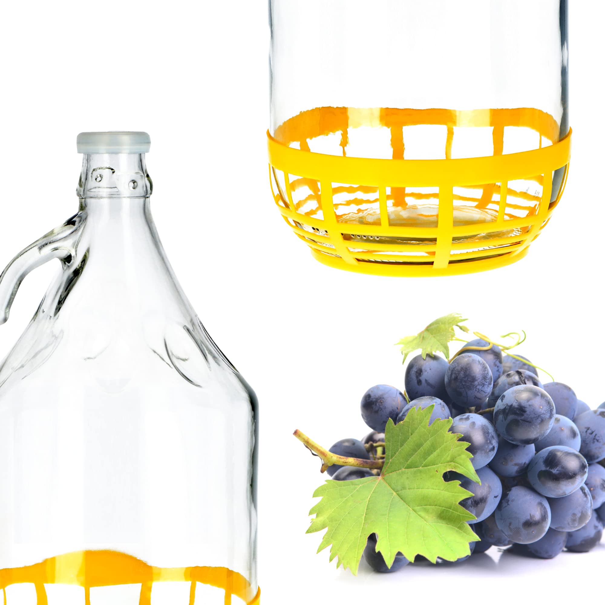 KADAX, barril de vidrio para vino, barril de vidrio para vino, para de botella de estribo con cesta, recipiente de fermentación para juego de barriles de fermentación