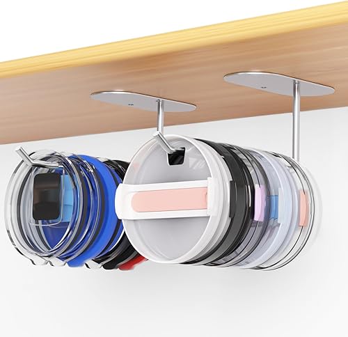 Paquete de 2 organizadores de tapas de vaso, organizador de tapa de taza que ahorra espacio para vaso Yeti, vaso Stanley, tapas simples y modernas,