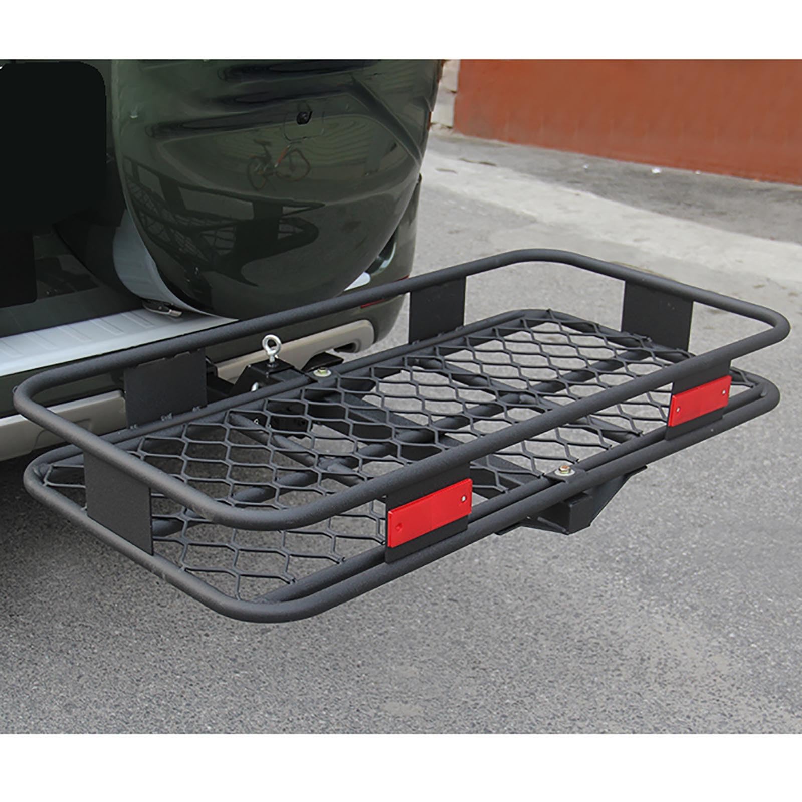 Gepäckträgerkorb Für Anhängerkupplung | Kupplungsträger Korb | Gepäckträger Korb Für Anhängerkupplung | 120 X 60 X 12 cm | Trägt 100kg | Für SUVs Pkw LKW Und Transporter