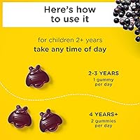 Vista 6 de Gomitas de saúco sin recubrimiento de azúcar de Zarbee's para niños, apoyo inmunológico diario* con vitaminas C, D3 y zinc para apoyar un sistema