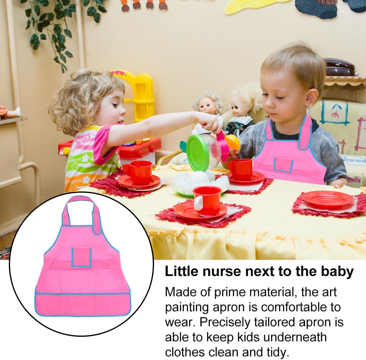 Painting Apron and Smock for Pink Sleeveless Art Apron for Boys and Waterproof Suitable for Painting Drawing and Baking Activities