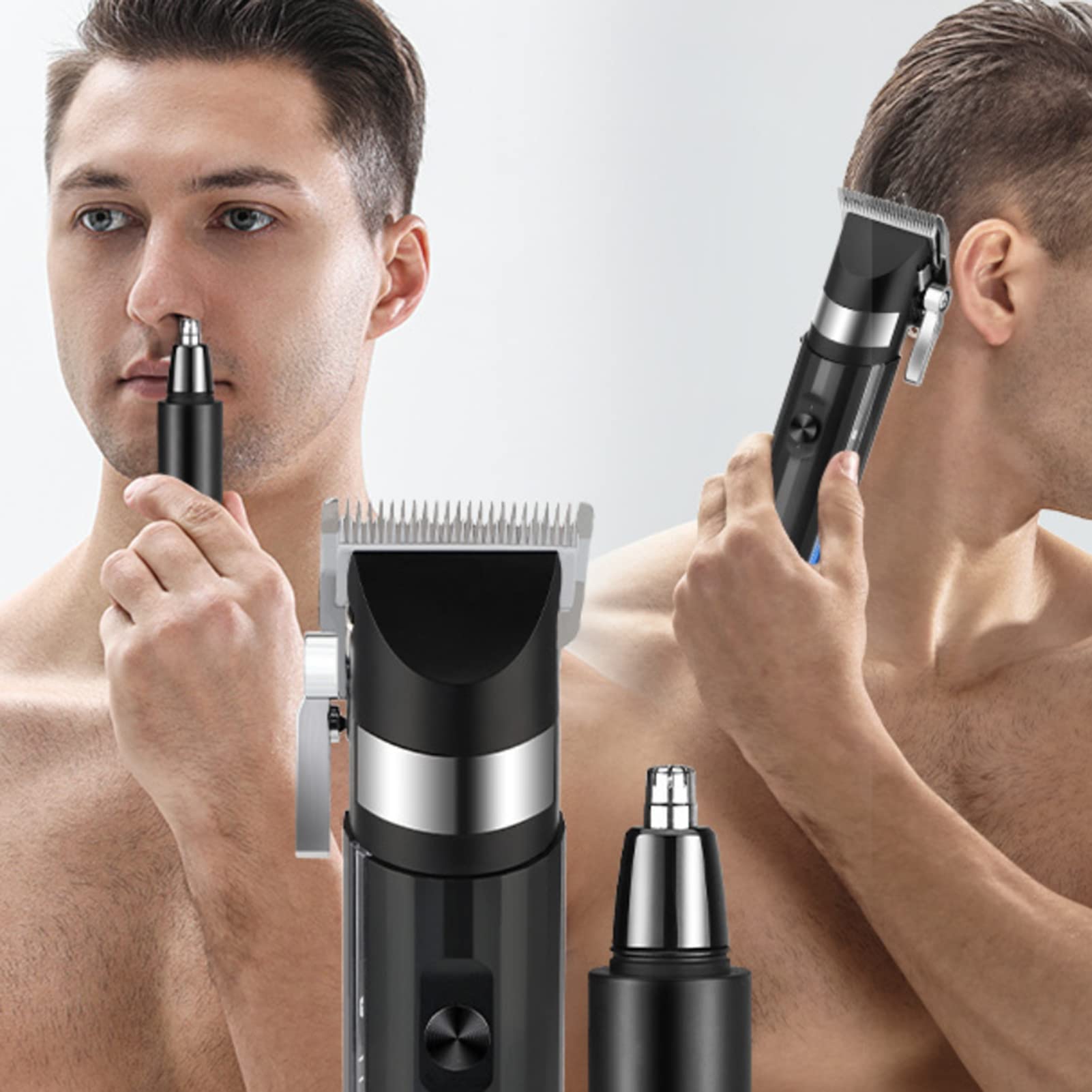 Brrnoo Haarschneidemaschine und Nasenhaartrimmer-Set, Einstellbar von 0,8