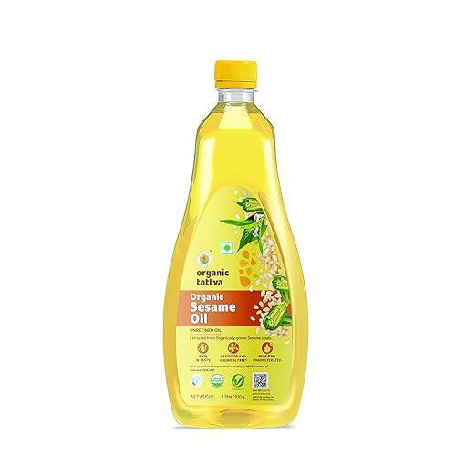 Organic Tattva, Organic Sesame Unrefined Cooking Oil, 1 Litre