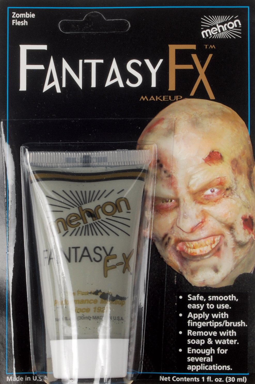 Loftus International Mehron Makeup Fantasy F/X Water Based Face & Body Paint, Zombie - 1oz Carded Novelty Item
