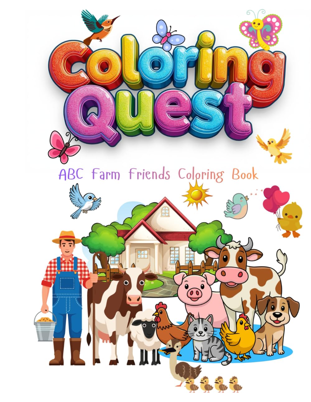 ABC Farm Friends Coloring Book for Kids: Fun A–Z Farm Animal Coloring Book for Early Learners
