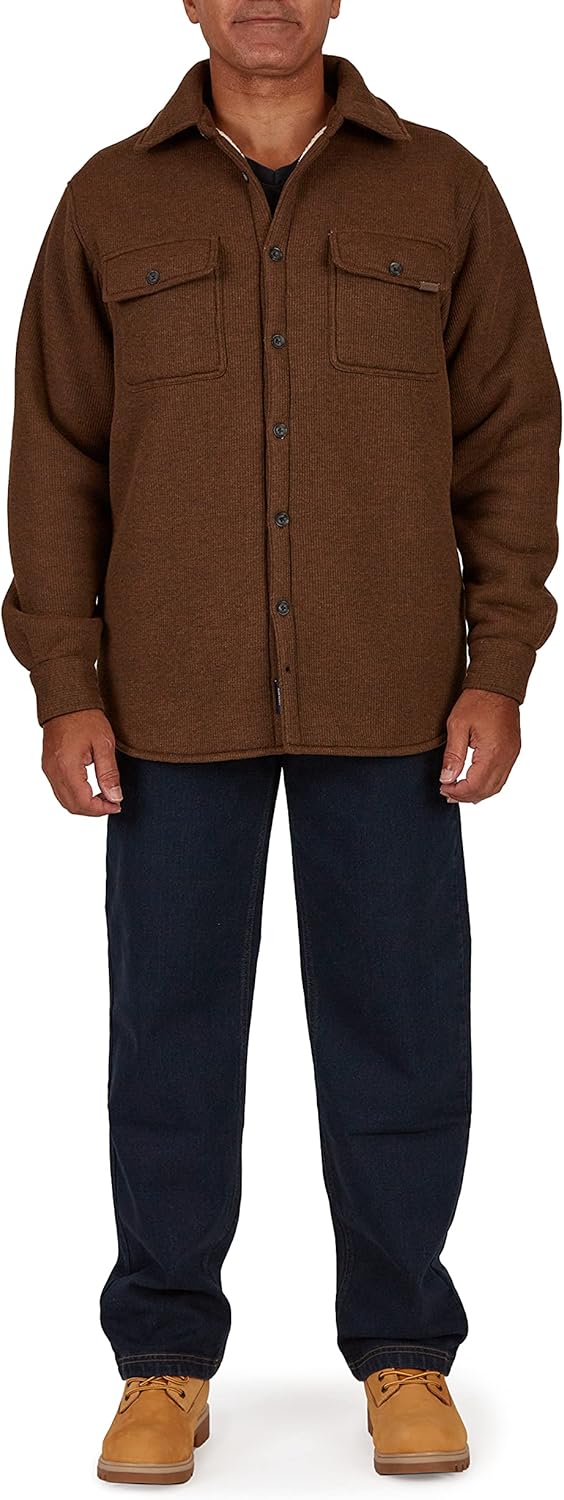 Smith's Workwear Mens Sherpa Heather Thermal Shirt JacketJacket