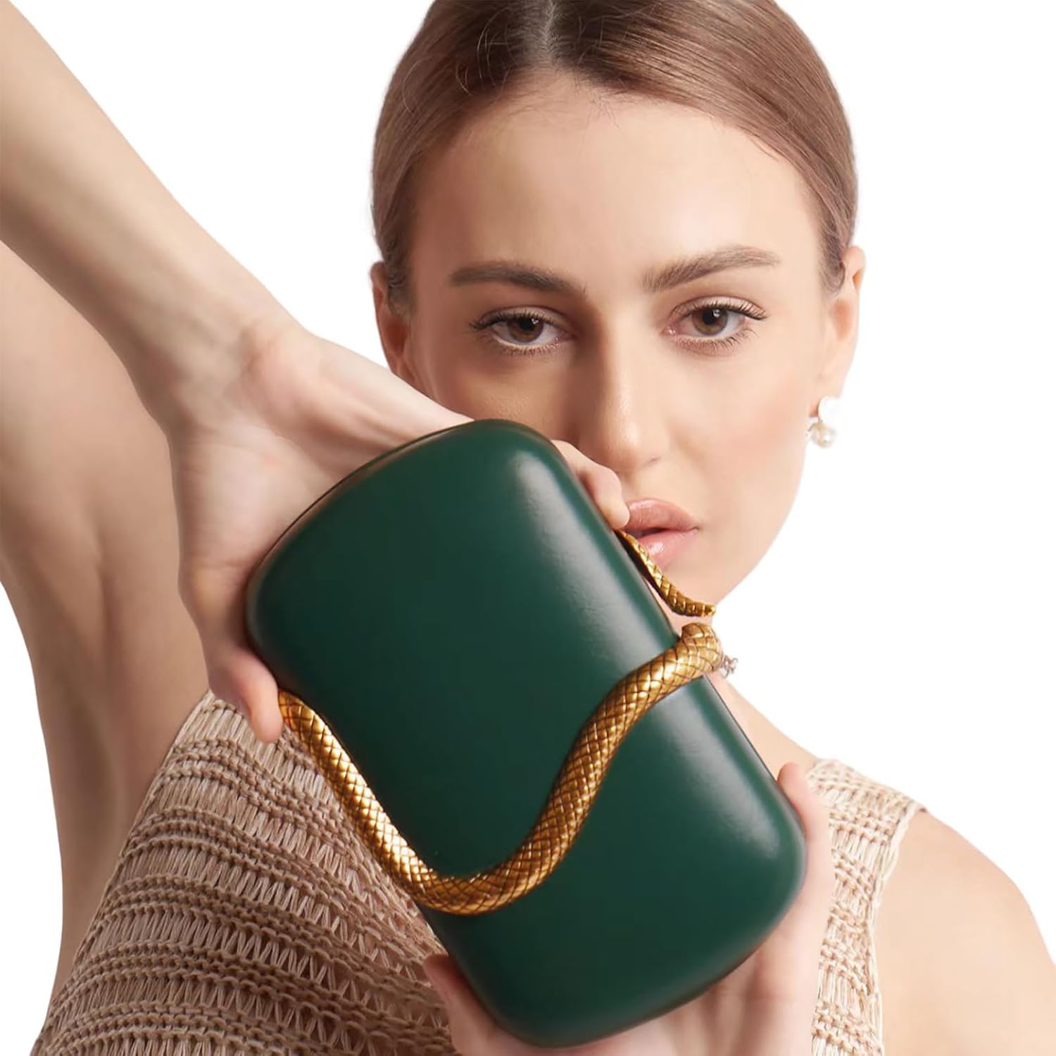 PU Leather Handbag Detachable Chain Crossbody Shoulder Evening Bag Clutch Purse for Women Formal Wedding Party Prom - Image 2