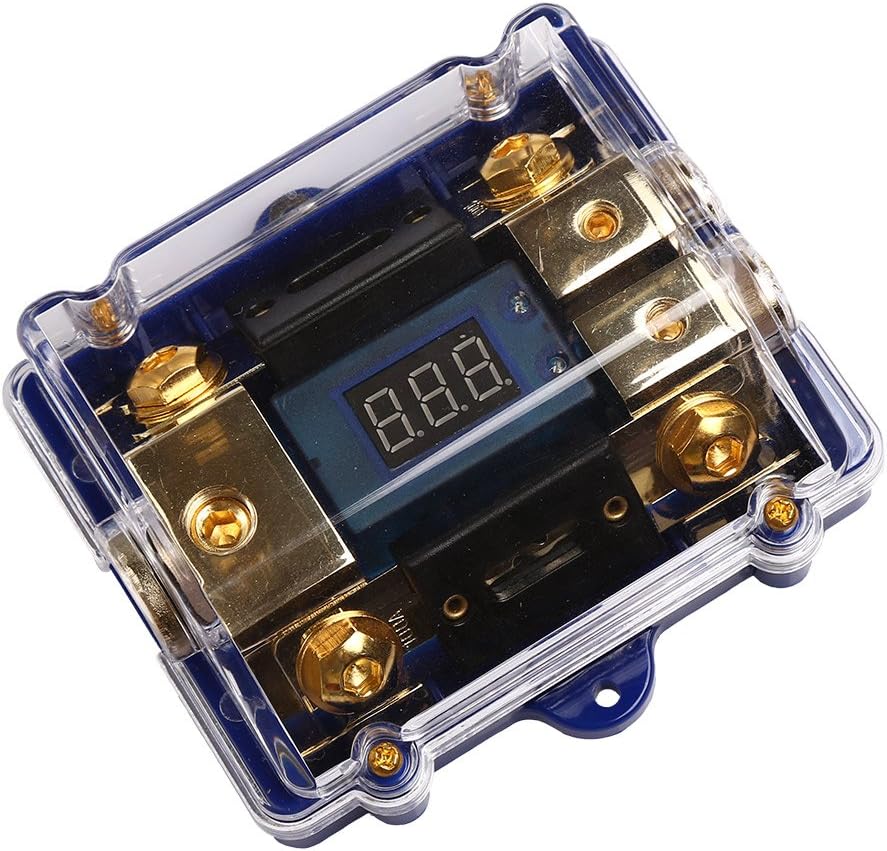 Car Audio Digital Indicator with Super Bright Blue LED 0 2 4 Gauge Fuse Holder