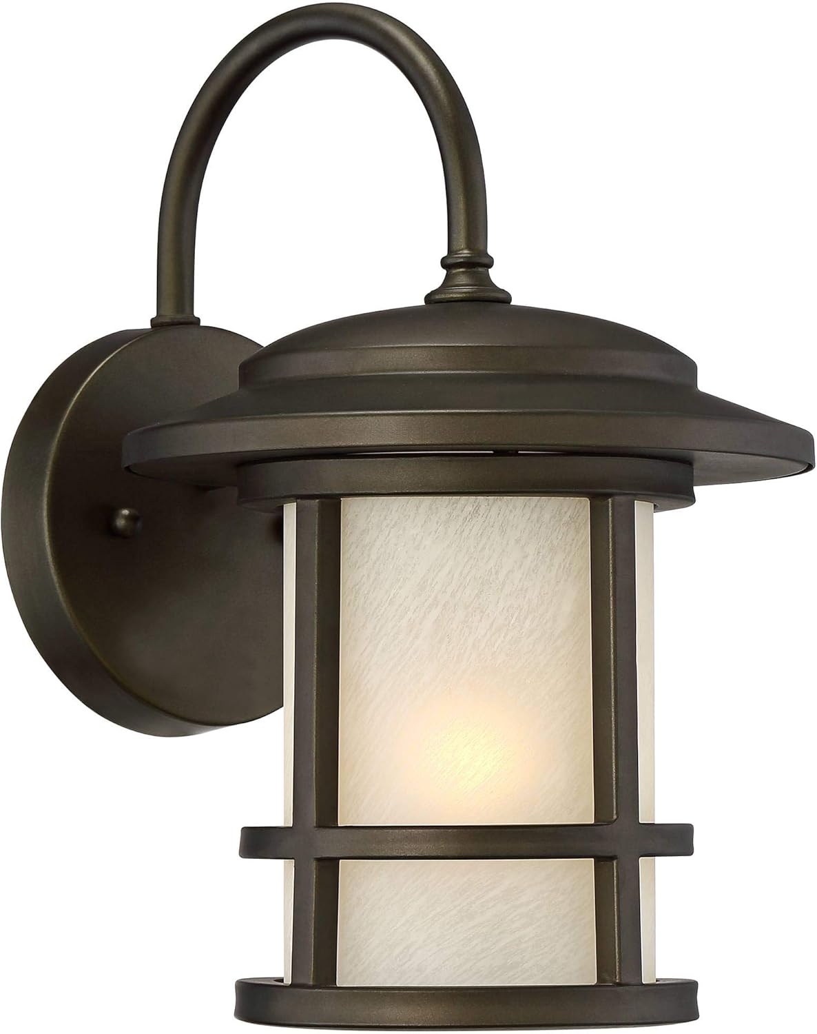 John Timberland Cressona Mission Modern Outdoor Wall Light Fixture Oil Rubbed Bronze 12" Etched Amber Glass for Exterior House Porch Patio Outside Deck Garage Yard Front Door Garden Home