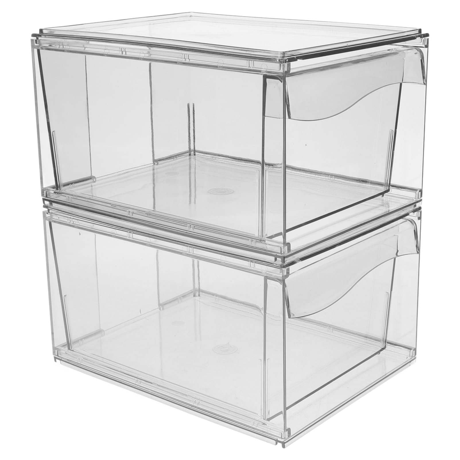 Alipis 2piezas Caja Organizadora De Escritorio Almacenaje Cosméticos Transparente