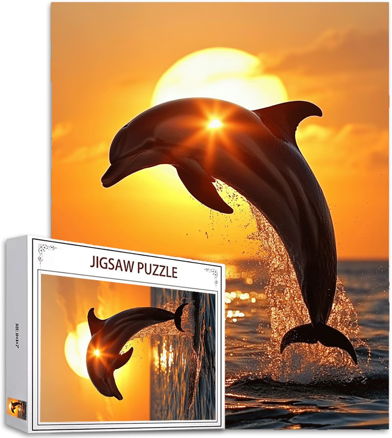 Delfin Puzzle 2000 sztuk dla dorosłych, puzzle wzór słońca, Jigsaw dla dorosłych, 5D DIY rzemiosło rodzinne zajęcia z opakowaniem na prezent, dekoracja ścienna do domu, prezent 100 x 70 cm, model952