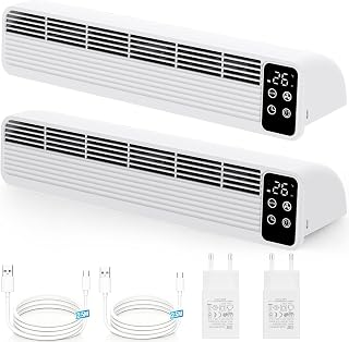 TEOV Heizkörper Ventilator, Heizungslüfter mit 2 Modi & Temperaturanzeige