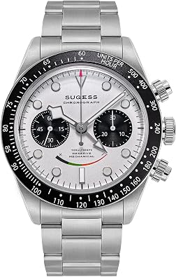 Sugess BB Chrono S475.W Smile Panda Domed Sapphire Crystal Glass 100m Mens Sport Mechanical ST1905 Movement Watch