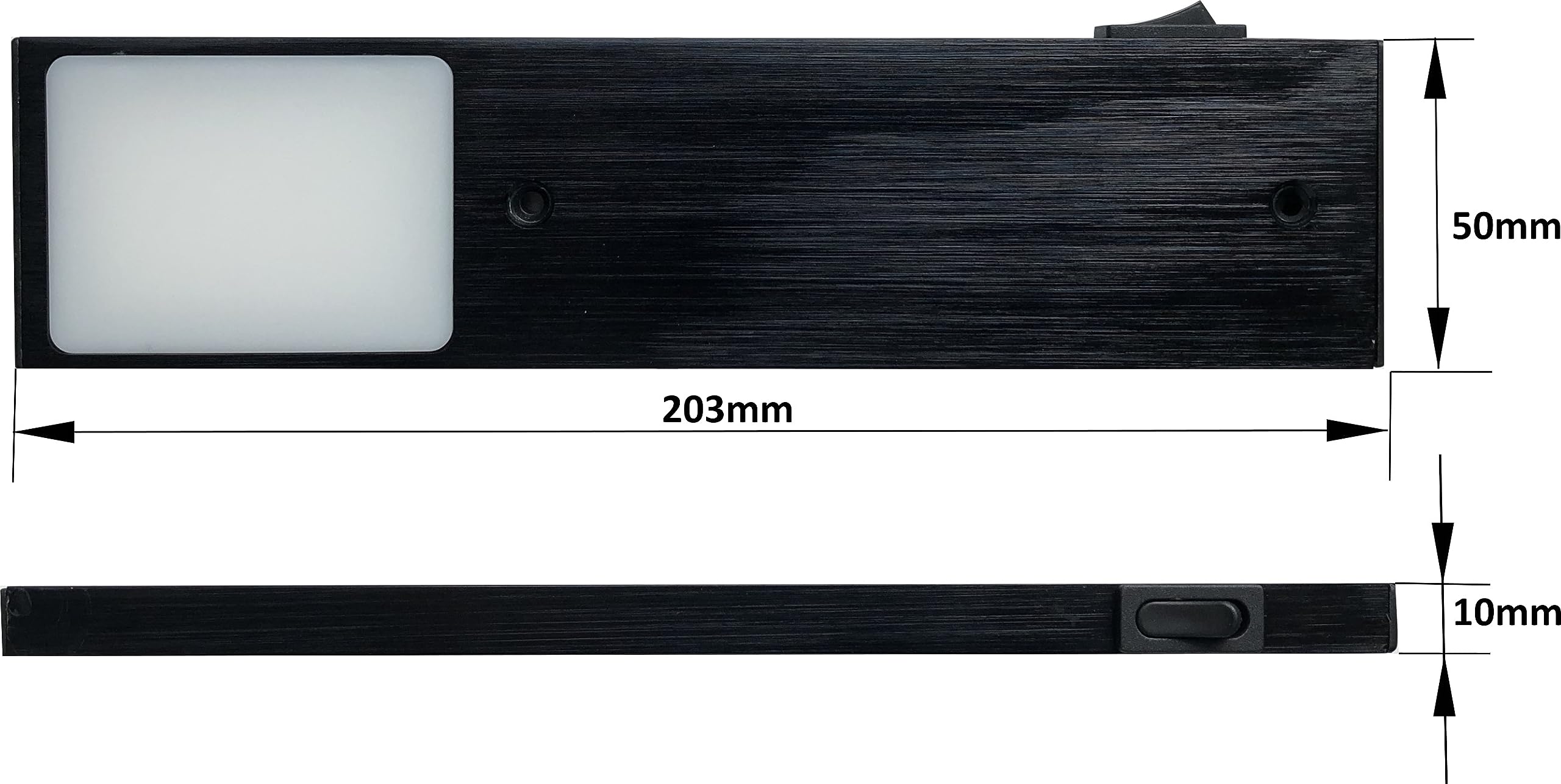 ACCE Aluminiumkörper LED Unterbauleuchte Küchen Möbel Schrank Leuchte Warmweiß oder Neutralweiß inkl Konverter ein Strahler mit Mechanischer Schalter (3ER, Neutralweiß)