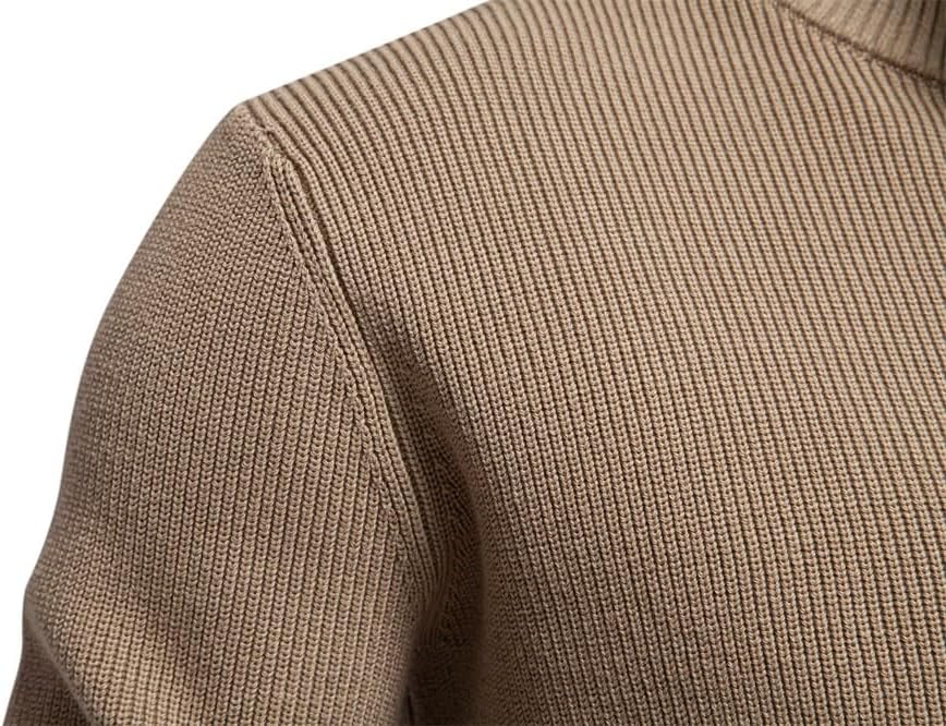 Sweater Stand Up Collar Men's Business Solid Color Casual Knit Sweaters