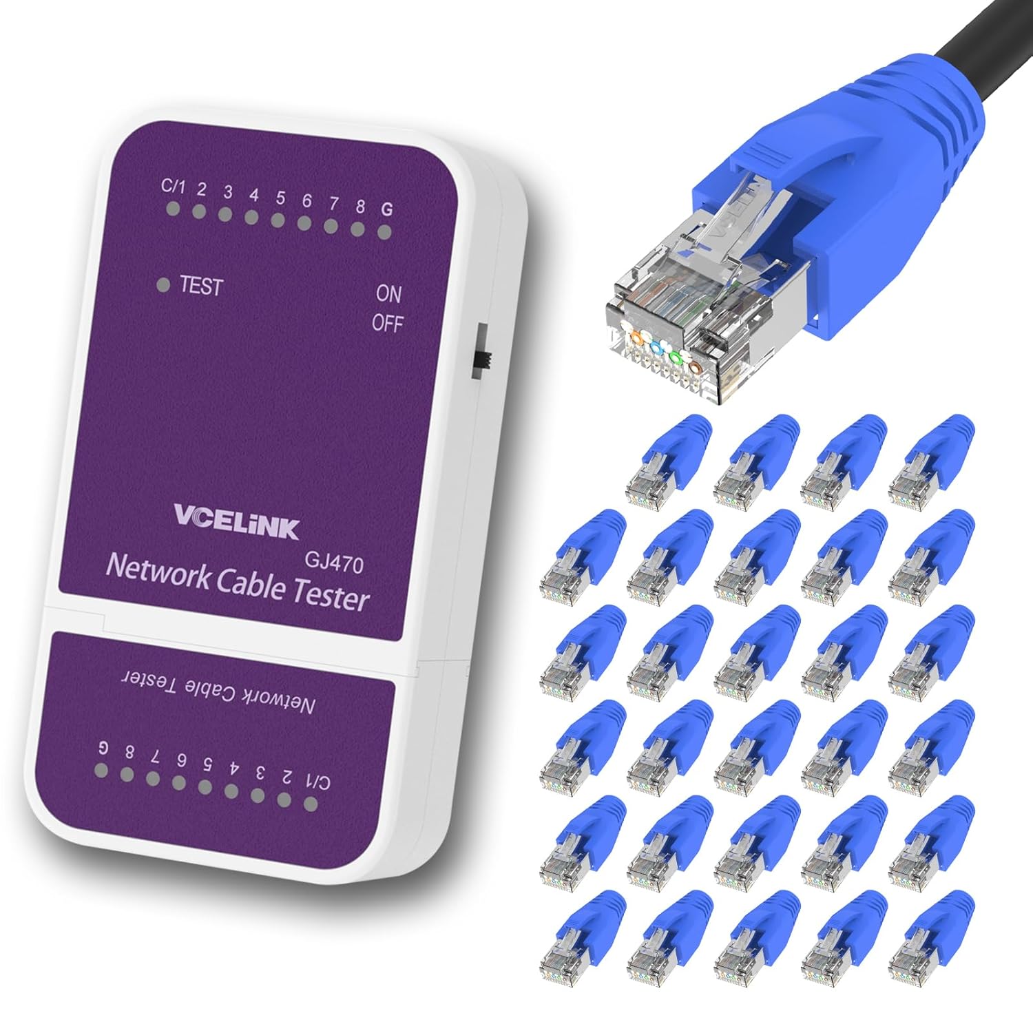 VCELINK 30Pack Cat6a/Cat7 RJ45 Pass Through Connectors