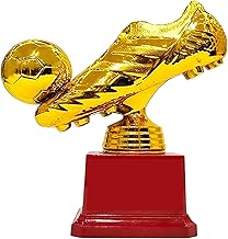 جائزة تذكارية ذهبية تصلح للبطولات المدرسية والمحلية لأفضل هدف لكرة القدم ، حذاء كرة قدم من الألياف المزخرفة 20*18*8.5 سم