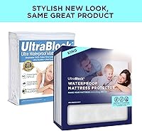 Vista 2 de Protector de colchón impermeable UltraBlock Premium, protector de almohada impermeable, algodón suave con funda de toalla, Algodón, Blanco, King