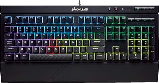 Teclado mecânico para jogos Corsair K68 RGB, retroiluminado RGB LED, resistente a poeira e derramamentos – linear e silencioso – velocidade Cherry MX