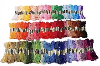 200本入り 8メートル綿刺繍糸 クロスステッチ用フロスミシンスレッド ランダムマルチカラー ポリエステル混紡で滑らかな光沢