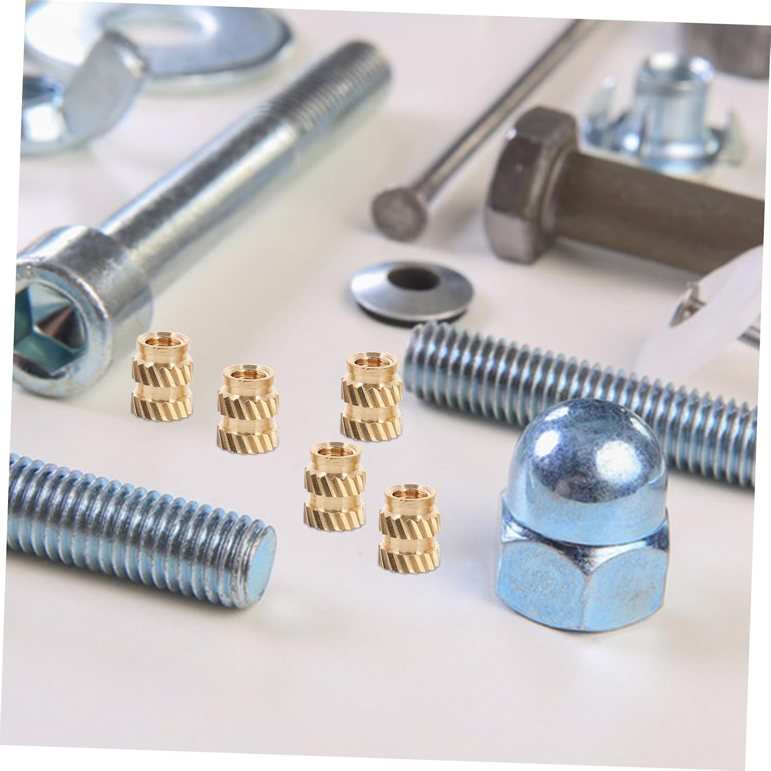 M3x5.7 Brass Knurled Thread Insert Nuts for 3D Printing, 100pcs