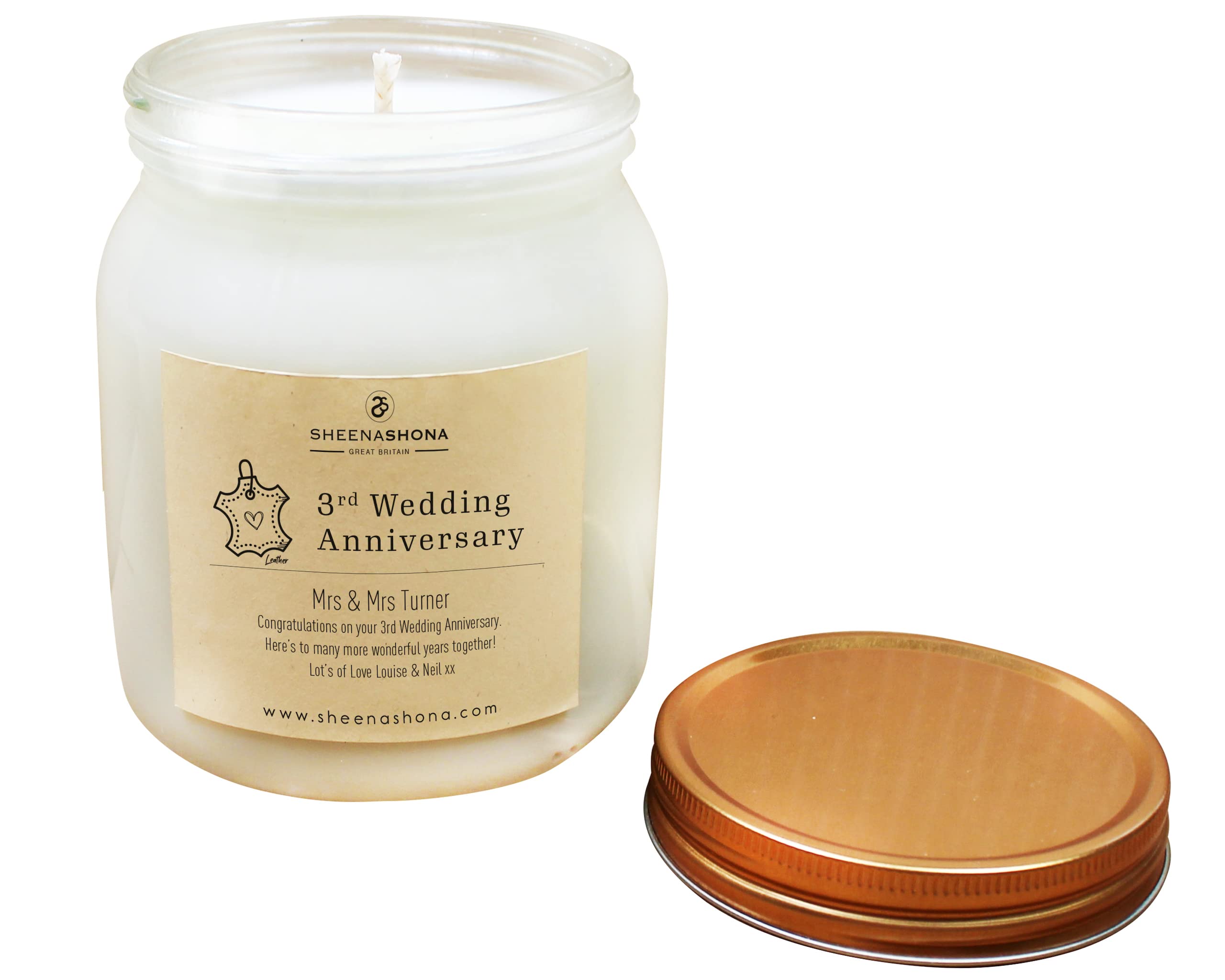 3rd Year Leather Wedding Anniversary SOYA Wax Large Honey Pot Candle/Handmade Daily to Order (Very Berry)