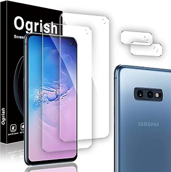2 Pack Tempered Glass Screen Protector for Samsung Galaxy S10e 4G/5G - and 2 Pack Camera Lens Protector - HD Clarity, Anti-Scratch, Case Friendly, Anti-fingerprint