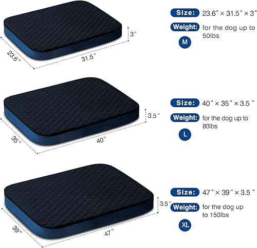 Miniatura 6 de JoicyCo Cama para perros extragrandes, colchón ortopédico de espuma Jumbo XL para perro, cama de dormir para mascotas de 47 pulgadas, parte inferior