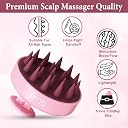 GLUN® Pack of 2 Scalp Shampoo Brush – Silicone Hair Scalp Massager for Dandruff Removal & Deep Cleansing (Pink) gallery image