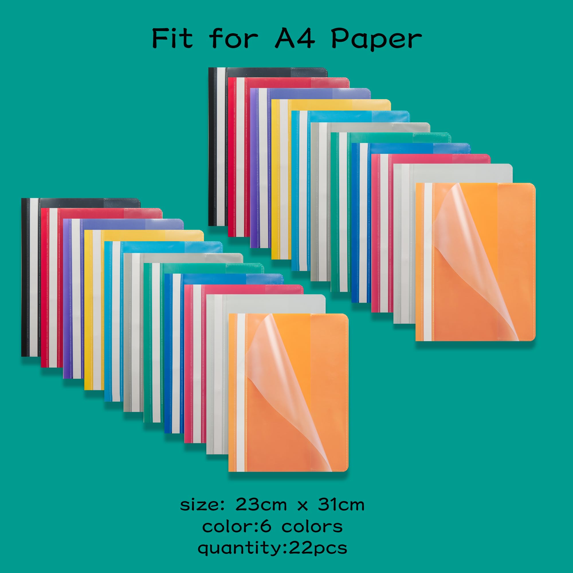 FOSHISY 22 Pack A4 Project Folders, Plastic Presentation Document Files Folders - Image 2