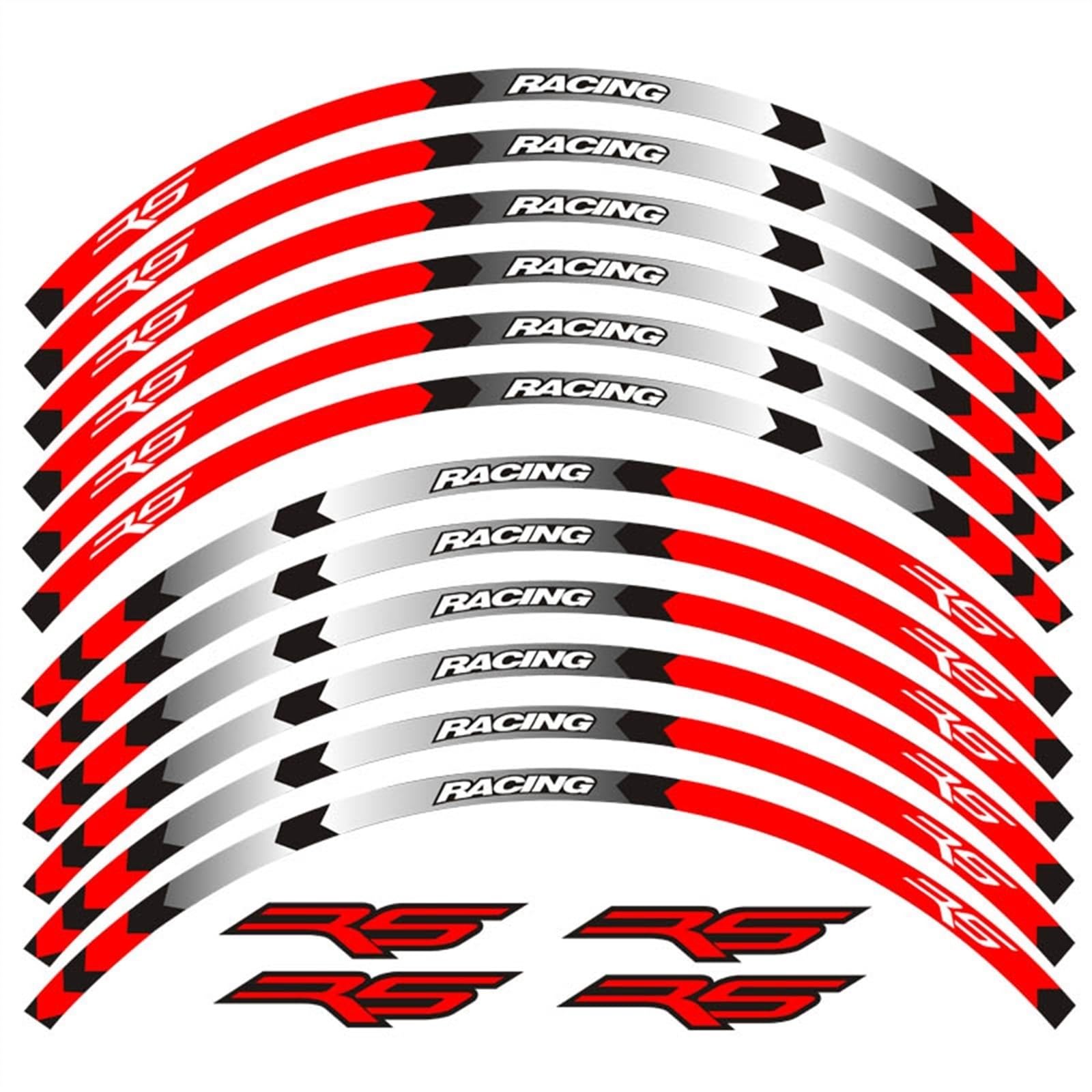 Motorcycle 17inch Wheel Sticker Decal Reflective Rim Bike Suitable for Aprilia RS125 Decorative(Color1)
