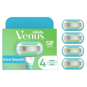 Gillette Venus Extra Smooth Womens Razor Blade Refills 4 Count Designed for a Close Smooth Shave