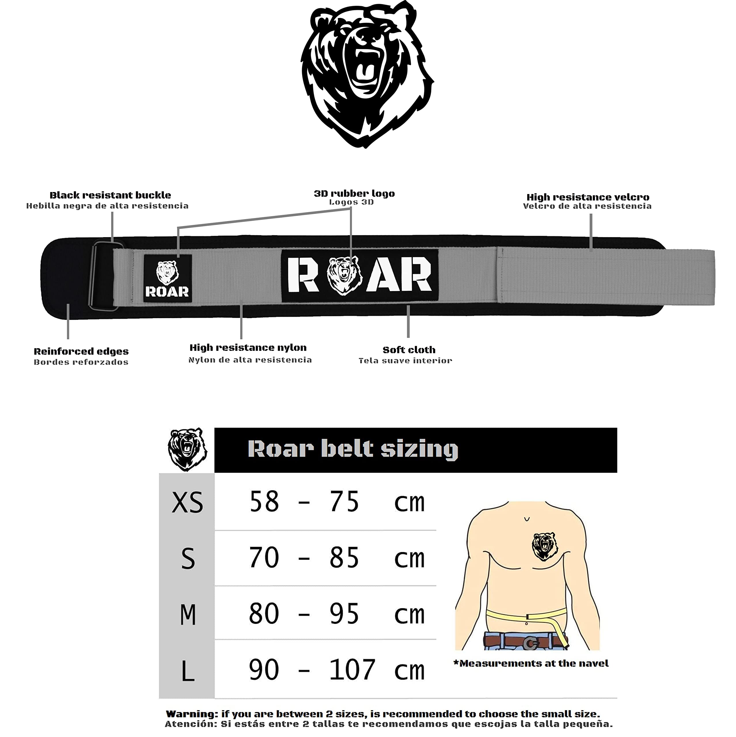 Roar® Weight Lifting Belt, Gym Belt, Powerlifting Belt, Lift Weight Belt, Deadlift Belt, Squat Belt, Lifting Belt Men - Image 4
