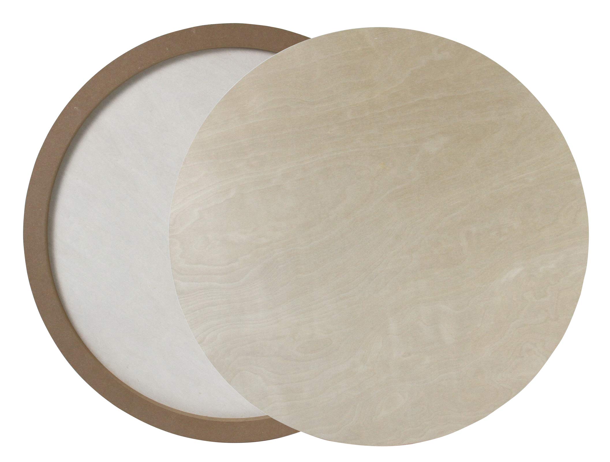 Paintersisters Runder Malgrund aus Holz, 75cm 2er-Set, unbehandelt, Ulmer Holzmalgrund rund ab 30-75cm, Bildträger zum Malen