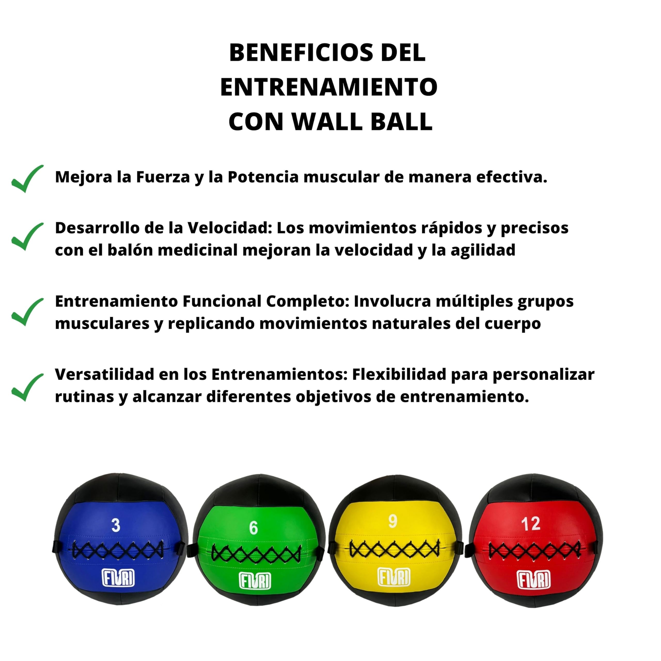 Wall Ball, Balón Medicinal Crossfit, Entrenamiento Funcional de Fuerza y Velocidad, Alta Intensidad, Pelota de 3, 6, 9 y 12 kg