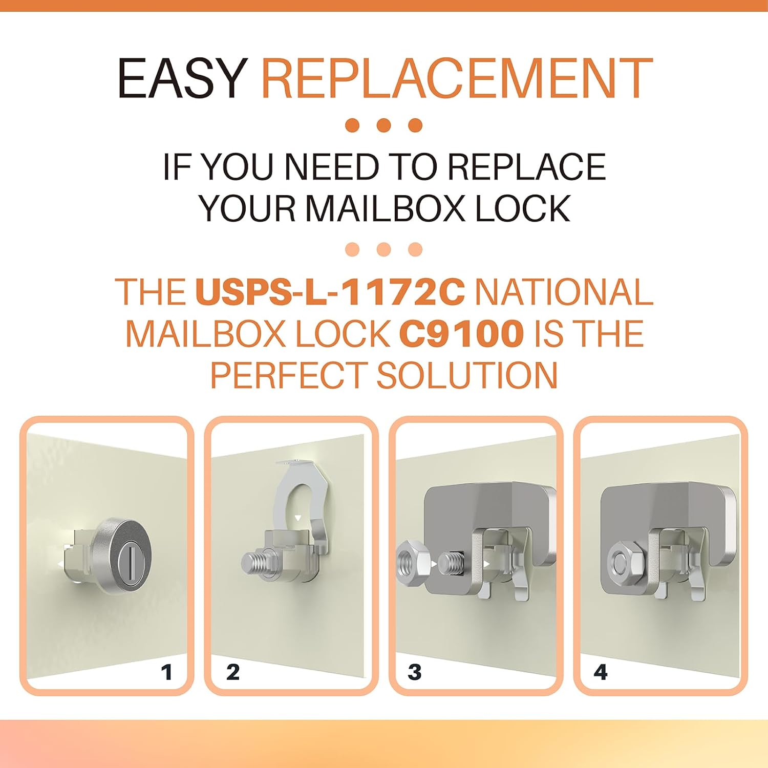 10 Pack 1570 Replacement Mail Box Lock Replacement for Florence F Series CBU & 4C Mail Units L-1172C, C9100 with 3 Keys and a Latch, Replacement USPS Mailbox Key Lock
