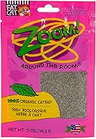 Petmate Zoom Around the Room Organic Catnip - USA Grown Leaf & Flower, 0.5oz Zip-Seal Pouch for Hyper Cats