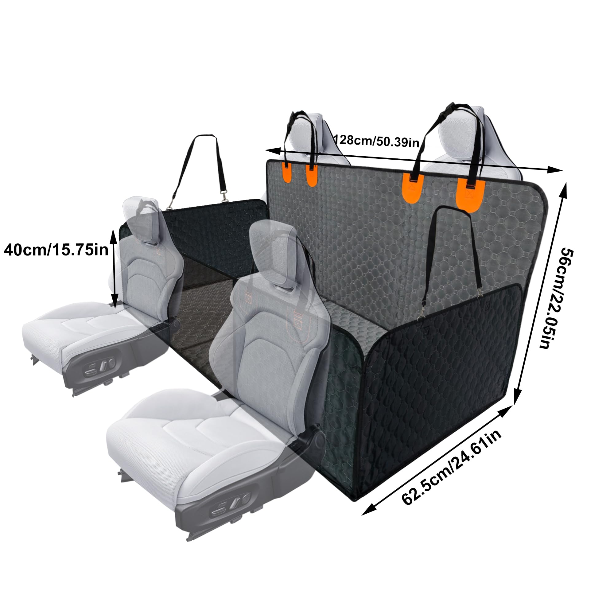 BingoPaw Funda Coche Perro Impermeable Antideslizante con Bolsillos 128x62.5x56cm