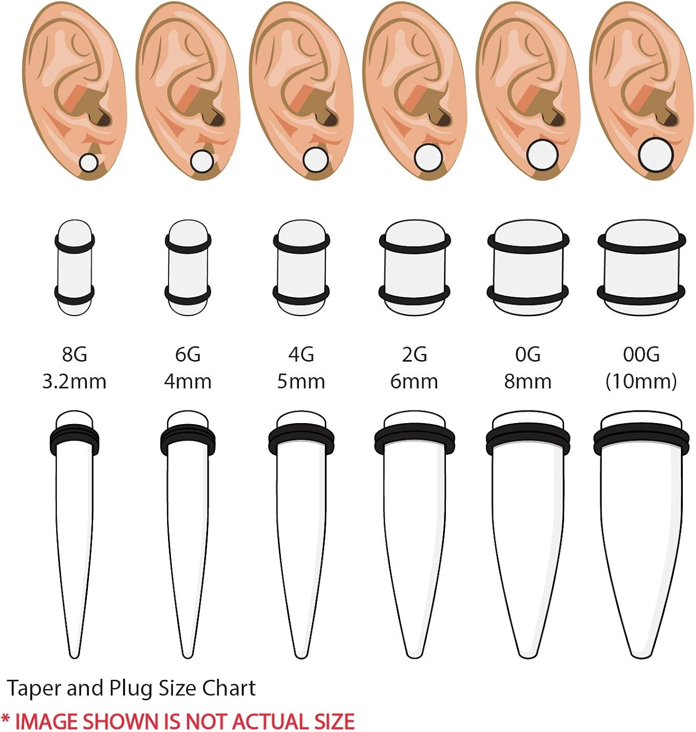 Bodyj4You 54Pc Gauges Kit Ear Stretching 14G-00G Aqua Glitter Spiral Tapers Plugs Piercing Set : Amazon.co.uk: Jewellery