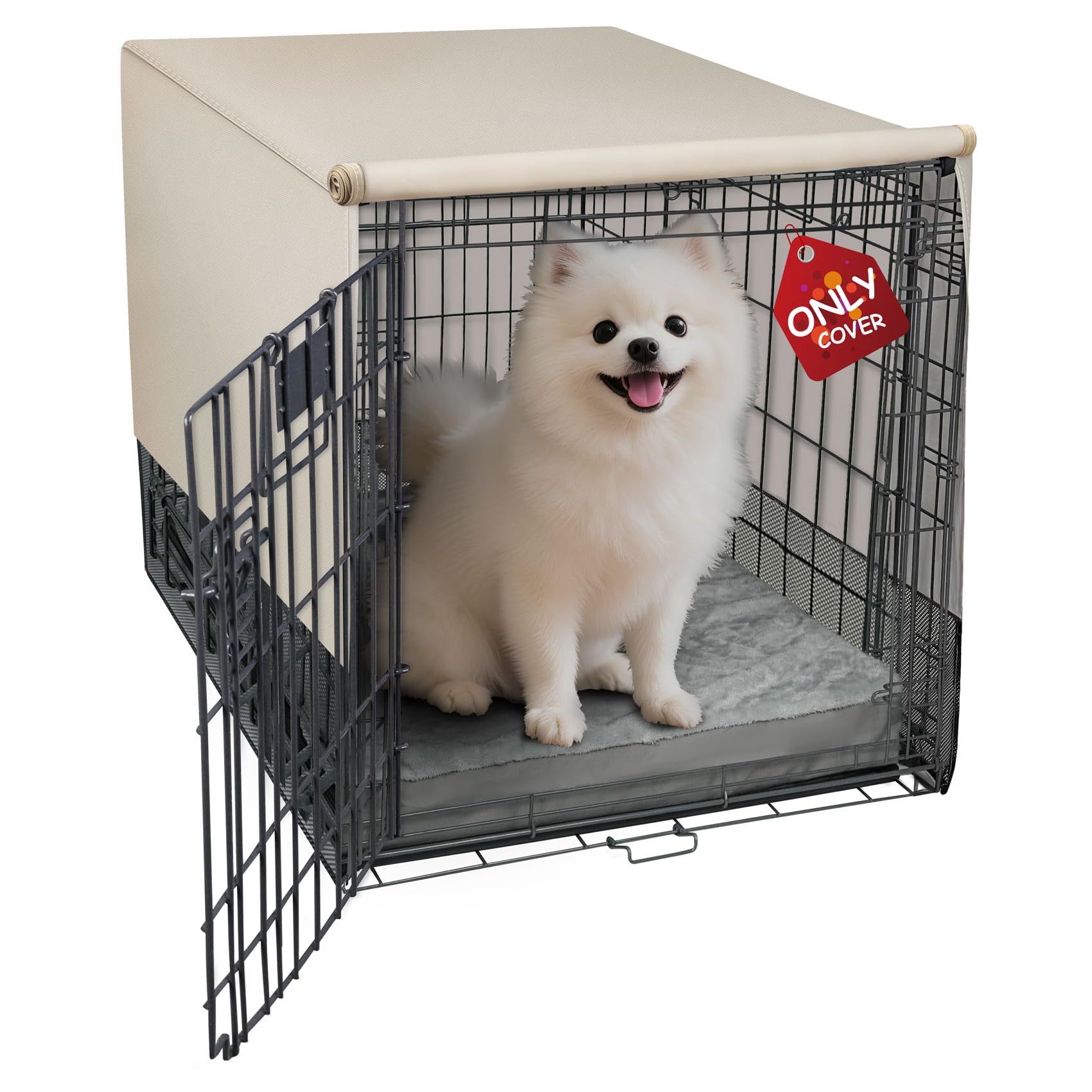 Explore Land Breathable Dog Crate Cover, 24 inches （Tan）